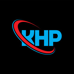 KHP logo. KHP letter. KHP letter logo design. Initials KHP logo linked with circle and uppercase monogram logo. KHP typography for technology, business and real estate brand.
