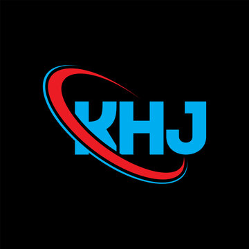 KHJ logo. KHJ letter. KHJ letter logo design. Initials KHJ logo linked with circle and uppercase monogram logo. KHJ typography for technology, business and real estate brand.