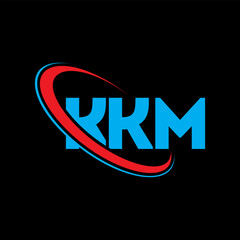 KKM logo. KKM letter. KKM letter logo design. Initials KKM logo linked with circle and uppercase monogram logo. KKM typography for technology, business and real estate brand.