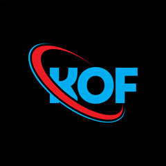 KOF logo. KOF letter. KOF letter logo design. Initials KOF logo linked with circle and uppercase monogram logo. KOF typography for technology, business and real estate brand.