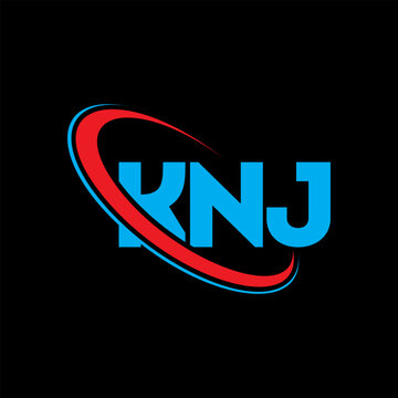 KNJ logo. KNJ letter. KNJ letter logo design. Initials KNJ logo linked with circle and uppercase monogram logo. KNJ typography for technology, business and real estate brand.