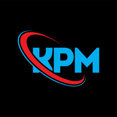 KPM logo. KPM letter. KPM letter logo design. Initials KPM logo linked with circle and uppercase monogram logo. KPM typography for technology, business and real estate brand.