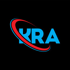 KRA logo. KRA letter. KRA letter logo design. Initials KRA logo linked with circle and uppercase monogram logo. KRA typography for technology, business and real estate brand. - obrazy, fototapety, plakaty