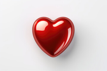 Obraz premium A red heart isolated on a white background