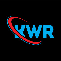 KWR logo. KWR letter. KWR letter logo design. Initials KWR logo linked with circle and uppercase monogram logo. KWR typography for technology, business and real estate brand.