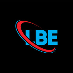 LBE logo. LBE letter. LBE letter logo design. Intitials LBE logo linked with circle and uppercase monogram logo. LBE typography for technology, business and real estate brand.