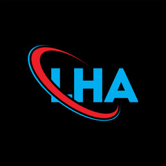 LHA logo. LHA letter. LHA letter logo design. Initials LHA logo linked with circle and uppercase monogram logo. LHA typography for technology, business and real estate brand.
