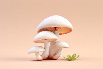 Photo of mushroom on light color isolated background