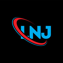 LNJ logo. LNJ letter. LNJ letter logo design. Initials LNJ logo linked with circle and uppercase monogram logo. LNJ typography for technology, business and real estate brand.