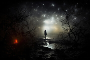 Fototapeta premium Photo of Night terror