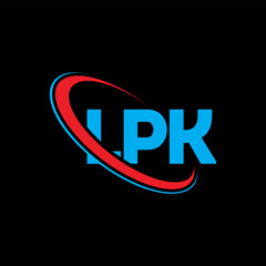 Fototapeta na wymiar LPK logo. LPK letter. LPK letter logo design. Initials LPK logo linked with circle and uppercase monogram logo. LPK typography for technology, business and real estate brand.