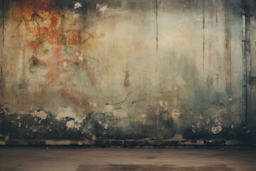 Photo of old grunge weathered empty wall interior