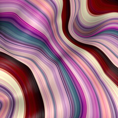 Abstract, fluid, wavy and colorful 3D background lines texture. Modern and contemporary feel. Metallic, iridescent and reflective with shades of magenta, blue, cyan, pink, white