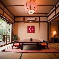 oriental japanese room. Hand edited generative AI.