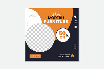 furniture social media vector modern template design.