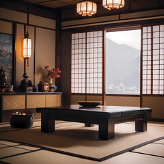 An Oriental Japanese room, meticulously enhanced using hand-edited generative AI.





