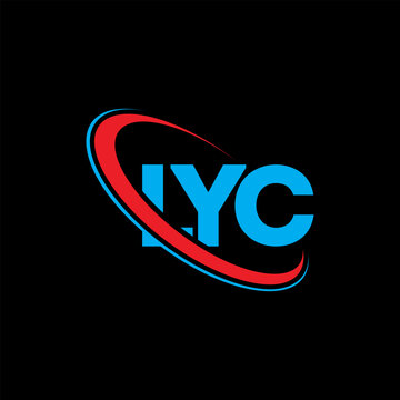 LYC logo. LYC letter. LYC letter logo design. Initials LYC logo linked with circle and uppercase monogram logo. LYC typography for technology, business and real estate brand.
