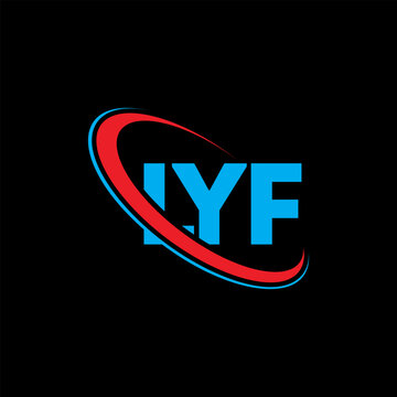 LYF logo. LYF letter. LYF letter logo design. Initials LYF logo linked with circle and uppercase monogram logo. LYF typography for technology, business and real estate brand.