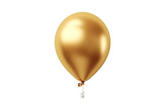 Golden balloon isolated on transparent background PNG - Powered by Adobe
