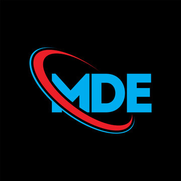 MDE logo. MDE letter. MDE letter logo design. Initials MDE logo linked with circle and uppercase monogram logo. MDE typography for technology, business and real estate brand.