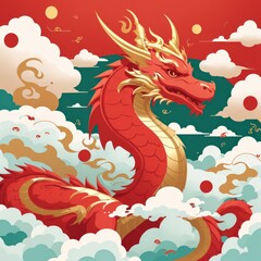 chinese new year, chinese style dragon statue, iconic dragon, wallpaper dragon, red dragon, dragon wood, ilstration dragon, sio naga, imlek tahun baru