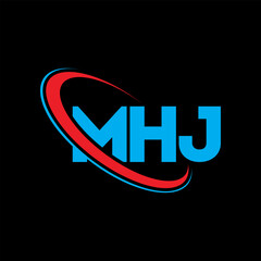 MHJ logo. MHJ letter. MHJ letter logo design. Initials MHJ logo linked with circle and uppercase monogram logo. MHJ typography for technology, business and real estate brand.