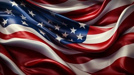 American flag waving in the wind. Neural network AI generated art