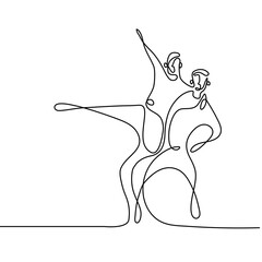 ballet dancer jumping illustration of line arts couple dancer 