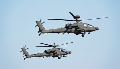 apache helicopters in action
