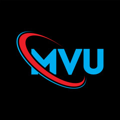 MVU logo. MVU letter. MVU letter logo design. Initials MVU logo linked with circle and uppercase monogram logo. MVU typography for technology, business and real estate brand.