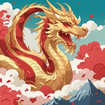chinese new year, chinese style dragon statue, iconic dragon, wallpaper dragon, red dragon, dragon wood, ilstration dragon, sio naga, imlek tahun baru	