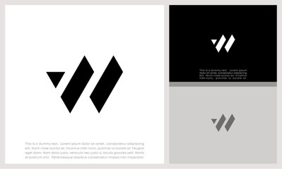 Initials W logo design. Initial Letter Logo. Innovative high tech logo template.	

