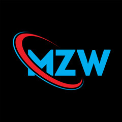 MZW logo. MZW letter. MZW letter logo design. Initials MZW logo linked with circle and uppercase monogram logo. MZW typography for technology, business and real estate brand.