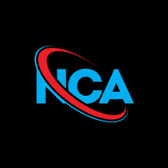 NCA logo. NCA letter. NCA letter logo design. Intitials NCA logo linked with circle and uppercase monogram logo. NCA typography for technology, business and real estate brand.