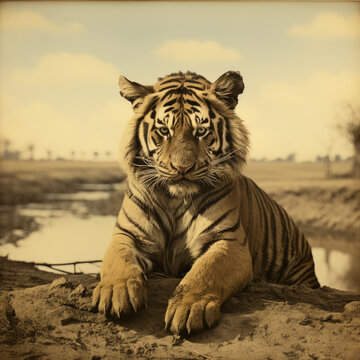 Photo of tiger posing royally