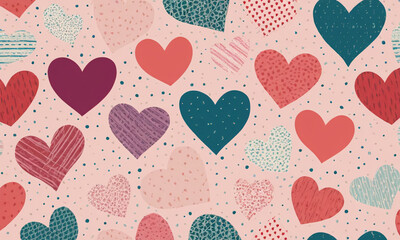 Hearts on a pink background