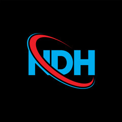 NDH logo. NDH letter. NDH letter logo design. Initials NDH logo linked with circle and uppercase monogram logo. NDH typography for technology, business and real estate brand.