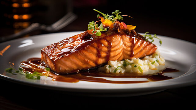 grilled salmon with rice