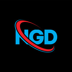 NGD logo. NGD letter. NGD letter logo design. Initials NGD logo linked with circle and uppercase monogram logo. NGD typography for technology, business and real estate brand.