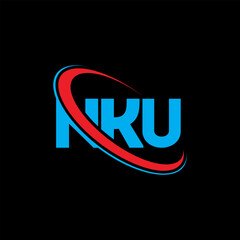 NKU logo. NKU letter. NKU letter logo design. Initials NKU logo linked with circle and uppercase monogram logo. NKU typography for technology, business and real estate brand.