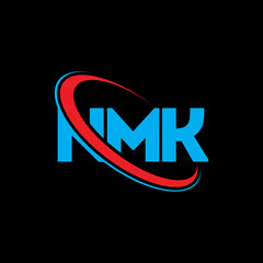 NMK logo. NMK letter. NMK letter logo design. Initials NMK logo linked with circle and uppercase monogram logo. NMK typography for technology, business and real estate brand.