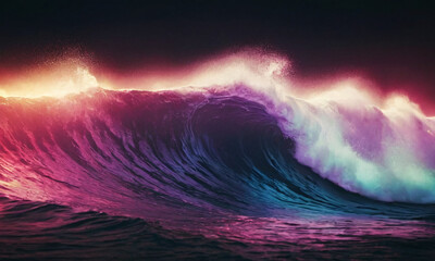 Naklejka na ściany i meble Waves of the sea of colors