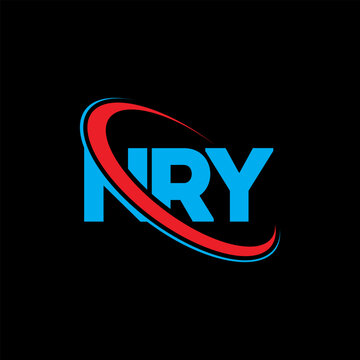 NRY logo. NRY letter. NRY letter logo design. Initials NRY logo linked with circle and uppercase monogram logo. NRY typography for technology, business and real estate brand.