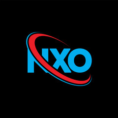 NXO logo. NXO letter. NXO letter logo design. Initials NXO logo linked with circle and uppercase monogram logo. NXO typography for technology, business and real estate brand.