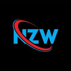 NZW logo. NZW letter. NZW letter logo design. Initials NZW logo linked with circle and uppercase monogram logo. NZW typography for technology, business and real estate brand.