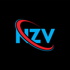 NZV logo. NZV letter. NZV letter logo design. Initials NZV logo linked with circle and uppercase monogram logo. NZV typography for technology, business and real estate brand.