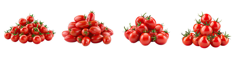 Grape tomatoes Vegetables Pile Of Heap Of Piled Up Together Hyperrealistic Highly Detailed Isolated On Transparent Background Png File