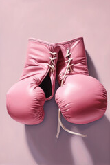 Pink boxing gloves on a pink background