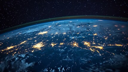 Fototapeta na wymiar Europe at Night: A Stunning View of the Continent Illuminated AI Generated
