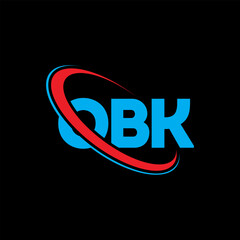 OBK logo. OBK letter. OBK letter logo design. Intitials OBK logo linked with circle and uppercase monogram logo. OBK typography for technology, business and real estate brand.